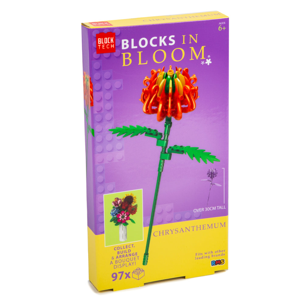 Block Tech Blocks In Bloom Chrysanthemum Flower 85pc Building Brick Set