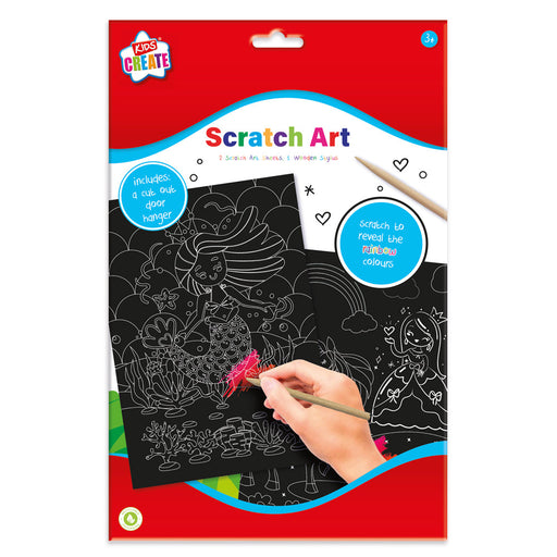 Scratch Art Pack + 2 Sheets & 1 Wooden Stylus