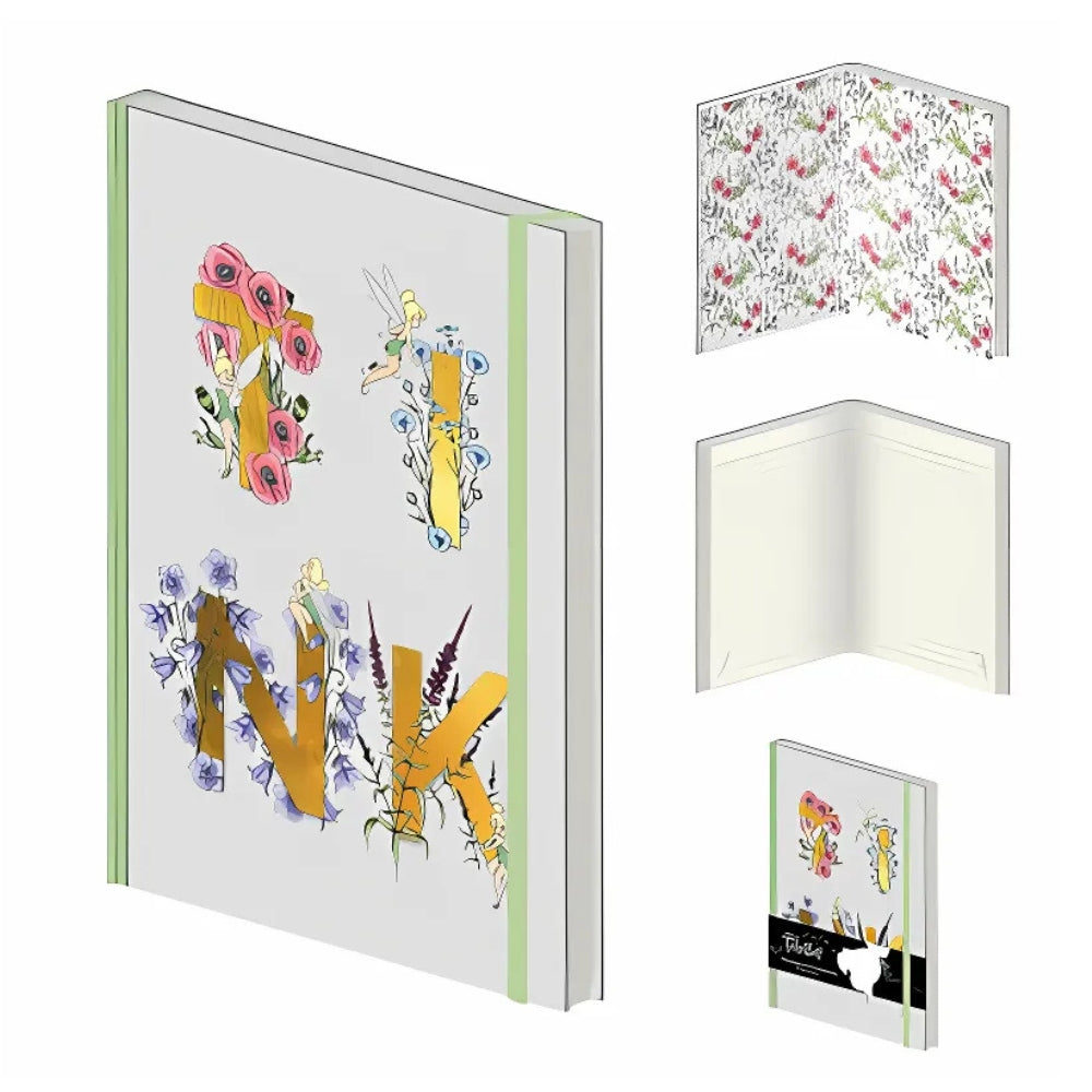 Disney Tinkerbell Botanical Theme Premium A5 Notebook