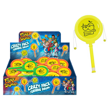 Fun Squad Crazy Face Turning Drum Classic Retro Toy