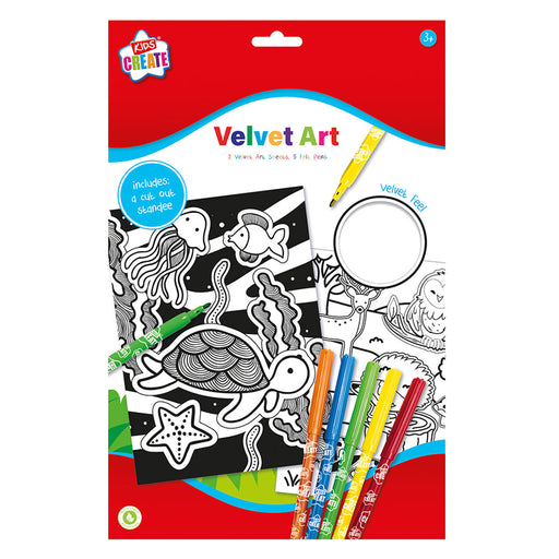 Velvet Art Pack + 2 Sheets & 5 Felt Pens