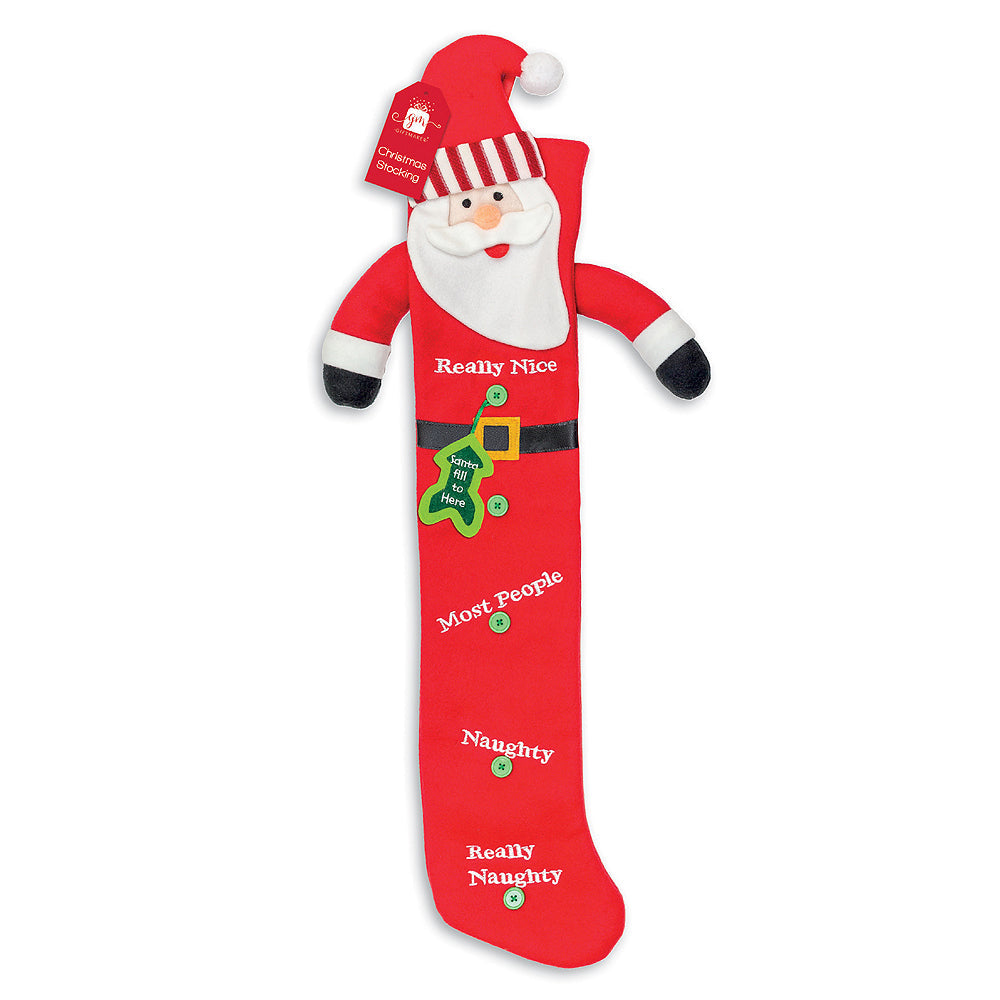 Christmas Extra Long Naughty & Nice Santa Stocking