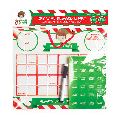 Christmas Elf Dry Wipe Reward Chart