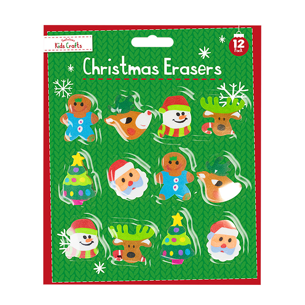 Christmas Character Erasers 12pk