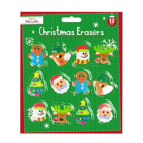 Christmas Character Erasers 12pk