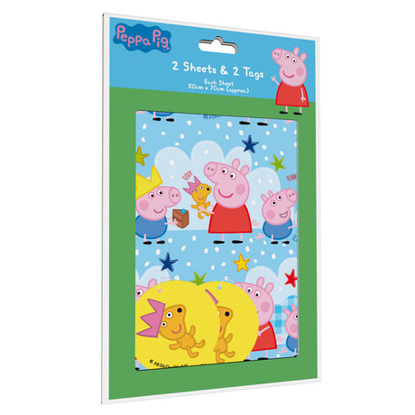 Peppa Pig Wrapping Paper 2 Sheets & 2 Tags Pack