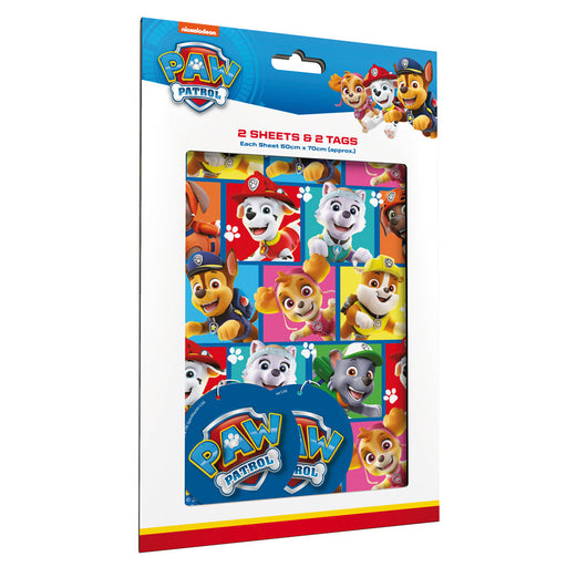 Paw Patrol Wrapping Paper 2 Sheets & 2 Tags Pack