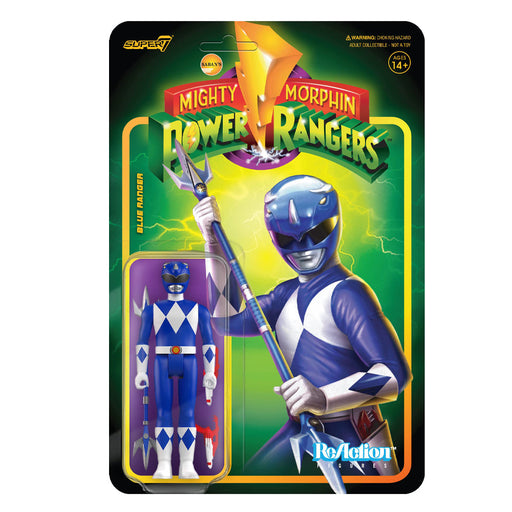 Mighty Morphin Power Rangers Blue Ranger Super7 ReAction 3.75" Collectible Figure