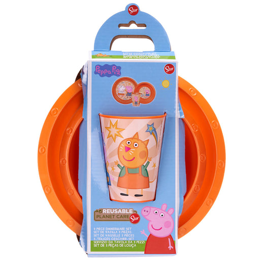 Peppa Pig 3 Piece Dinnerware Set With Plate Bowl & Tumbler