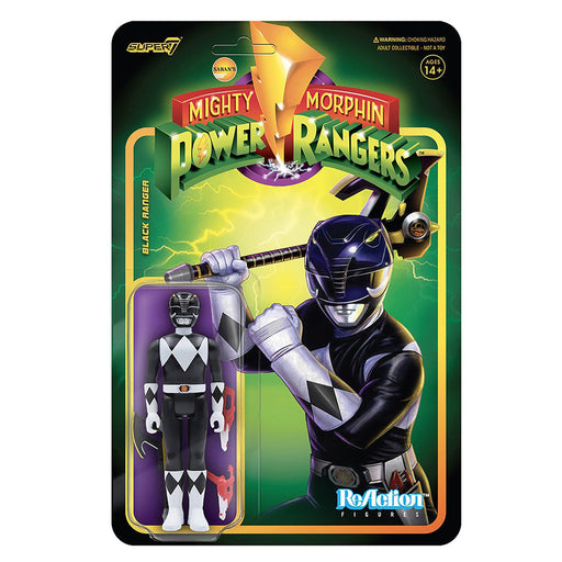 Mighty Morphin Power Rangers Black Ranger Super7 ReAction 3.75" Collectible Figure