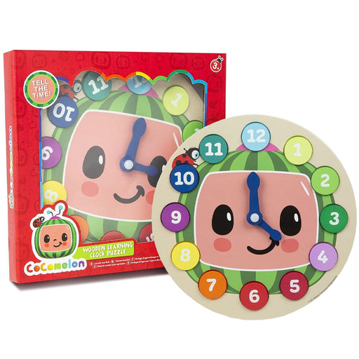 Cocomelon Wooden Learning Clock 22cm Tell The Time Puzzle