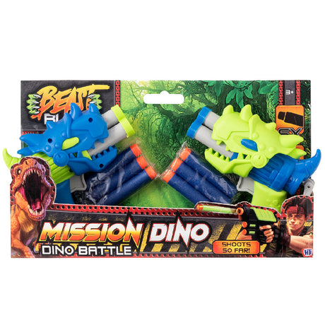 Beast Blitz Mission Dino Dinosaur Battle Twin Pack Dart Blaster Set