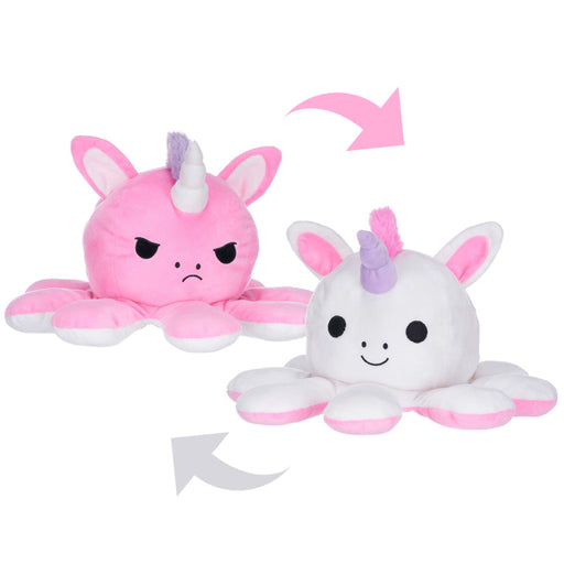 Reversible Octopus Unicorn Theme Double-Sided Sensory 20cm Soft Plush Toy