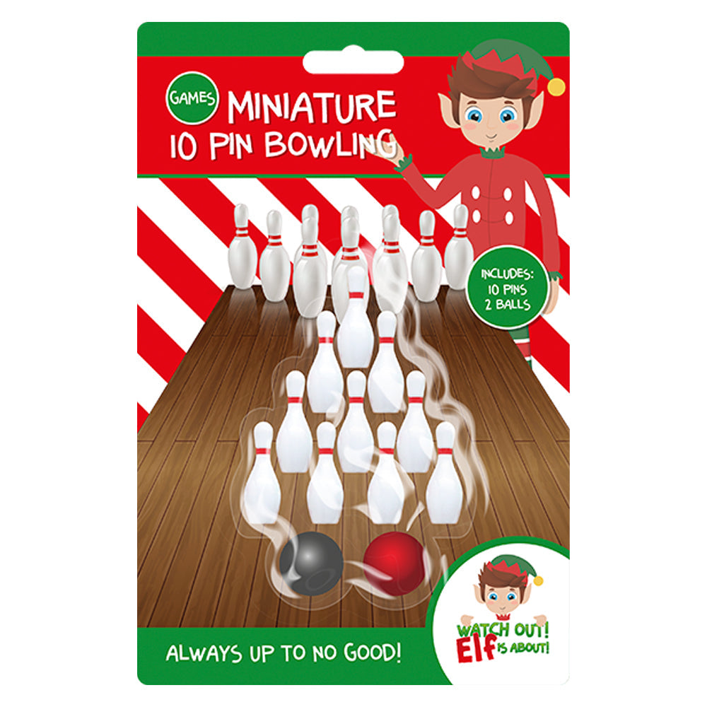 Christmas Elf Miniature 10 Pin Bowling Set