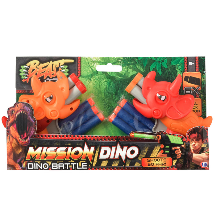 Beast Blitz Mission Dino Dinosaur Battle Twin Pack Dart Blaster Set