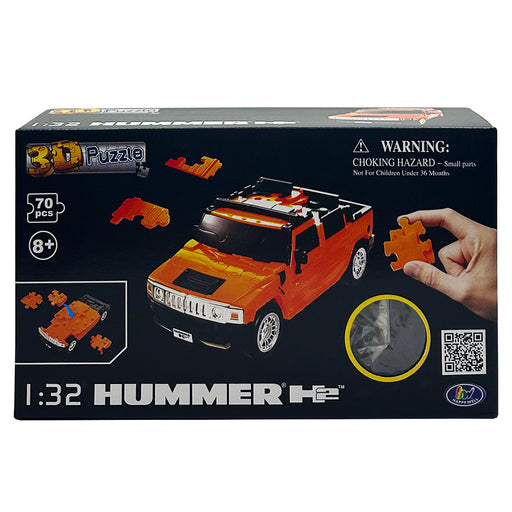 3D Puzzle Hummer H2 Orange 1:32 Scale 70pc Model Puzzle Kit