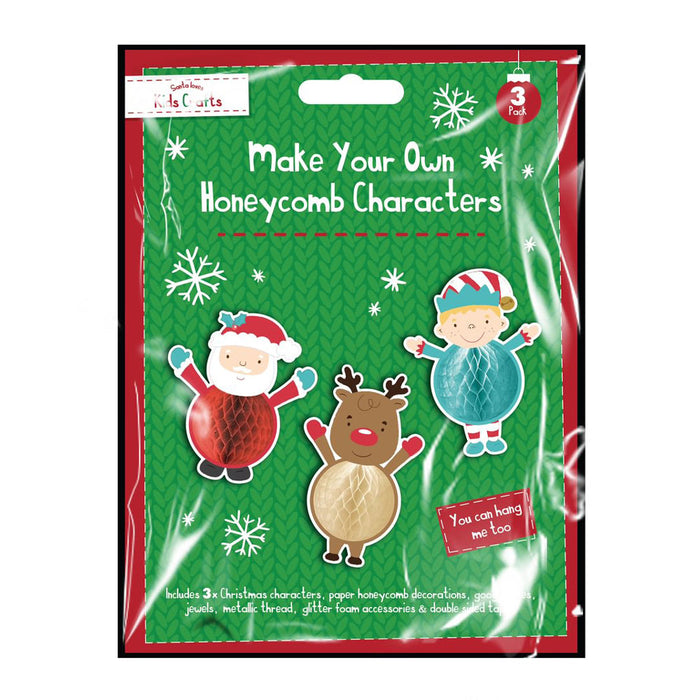 Christmas Make Your Own Honeycomb Characters 3pk