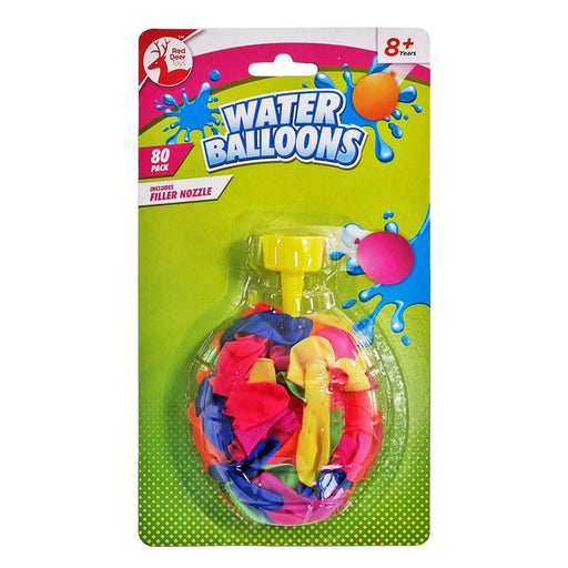Water Bomb Balloons 80pk With Filler Nozzle
