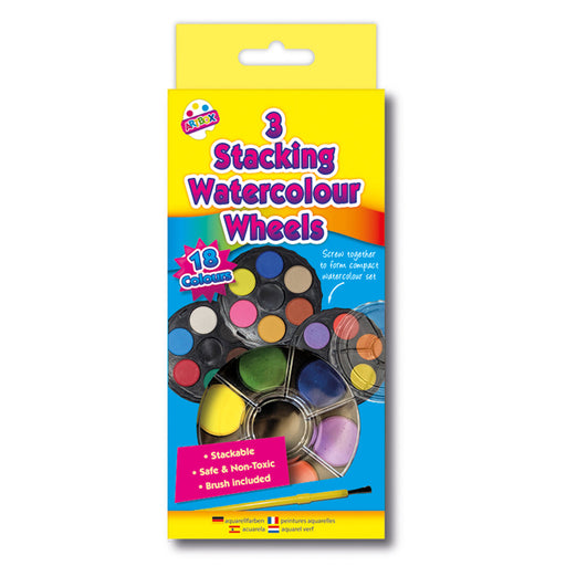 Stacking Watercolour Wheels 18 Colours With Brush