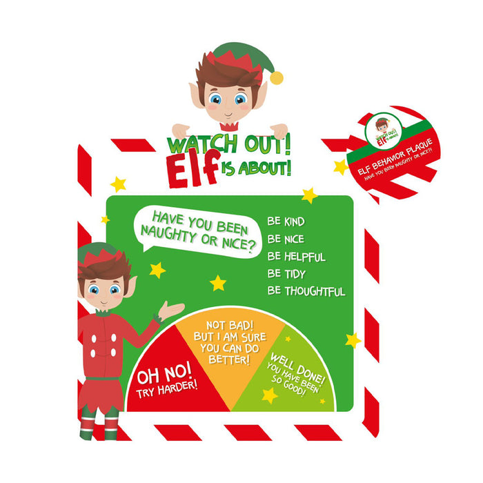 Christmas Elf Naughty Or Nice Behaviour Barometer Plaque