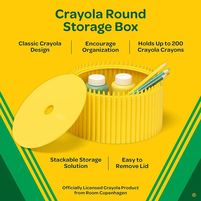 Crayola Round Storage Box Organiser - Dandelion