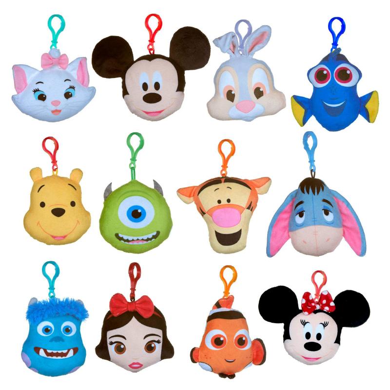 Disney Character Mini 4" Soft Plush Bag Clip