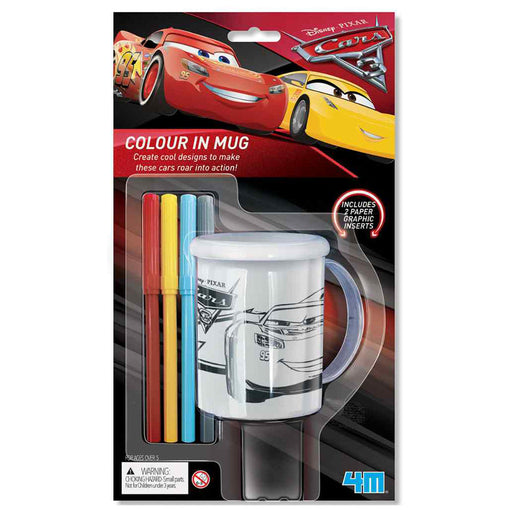 Disney Cars Colour In Mug With 2 Paper Graphic Inserts