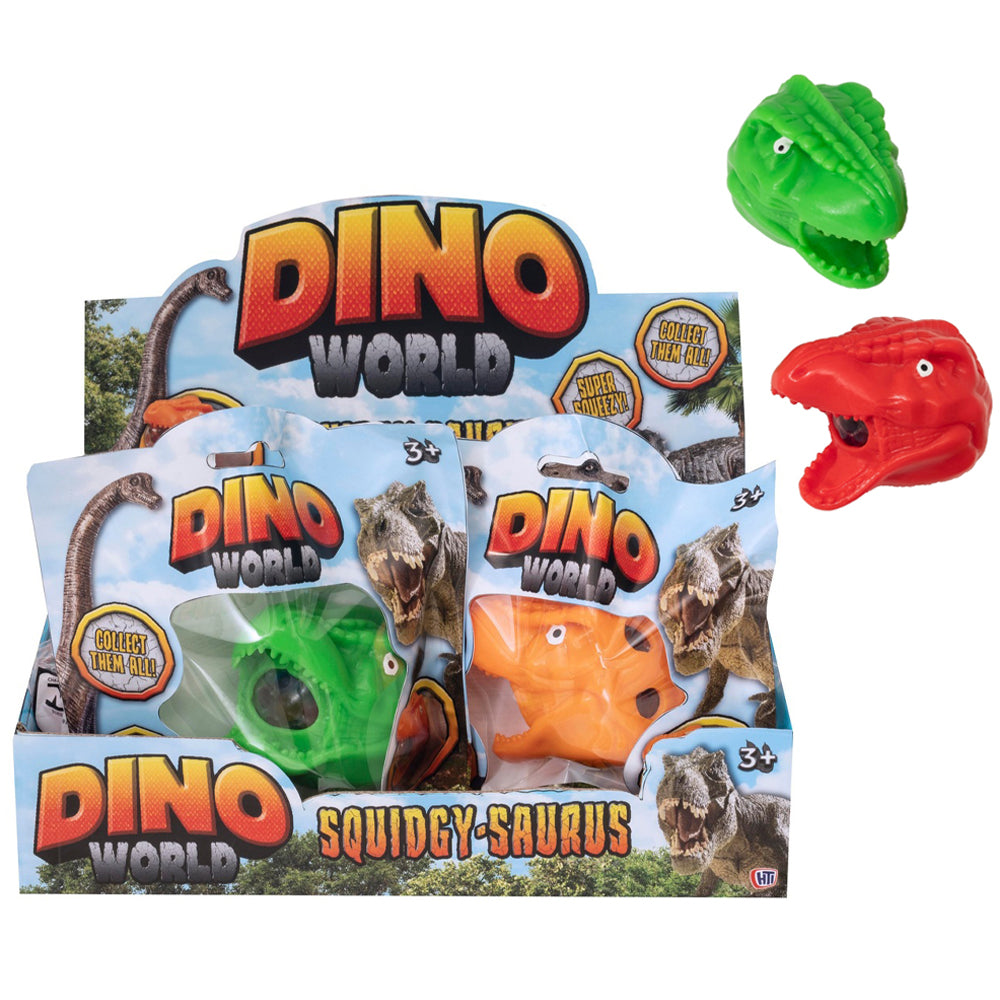 Dino World Squidgy-Saurus Dinosaur Squishy Head Sensory Toy – Toys for a  Pound