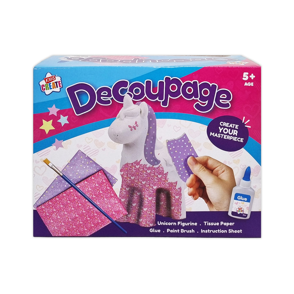 Kids Create Decoupage Unicorn Figurine Craft Play Set