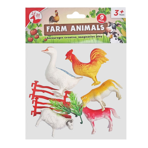 Farm Animals 9pc Figure & Accessory Set