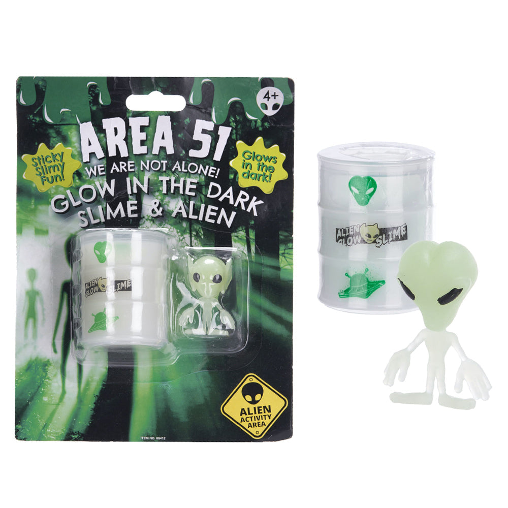 Area 51 Glow In The Dark Slime & Alien