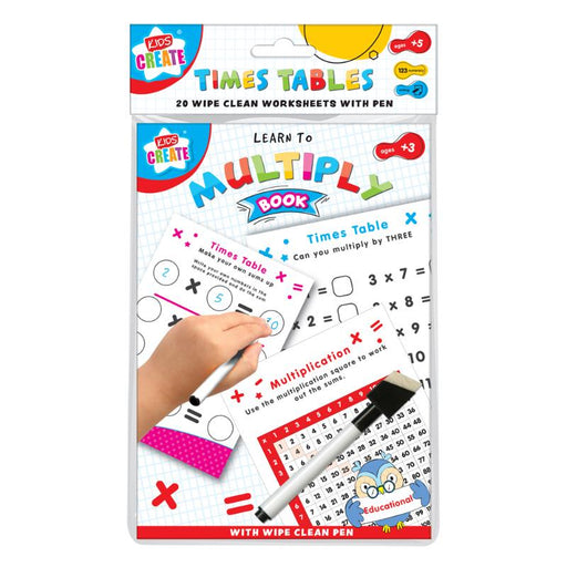 Learn Times Tables Educational Wipe Clean A5 Book