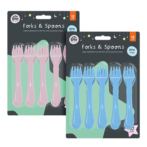 Baby Essentials Forks & Spoons Mealtime Set 10pk