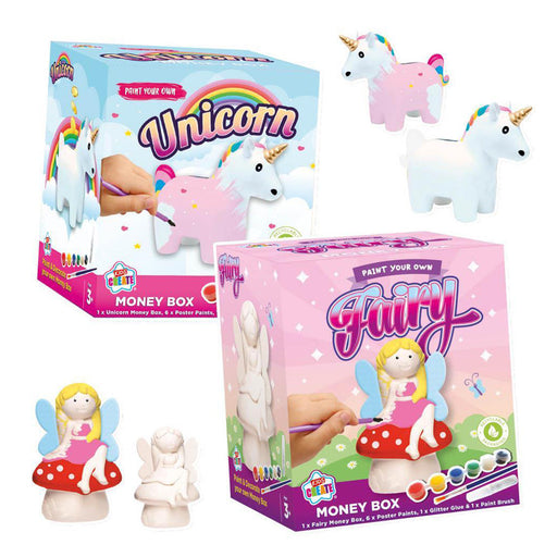 Paint Your Own Unicorn / Fairy Money Box Craft Kit