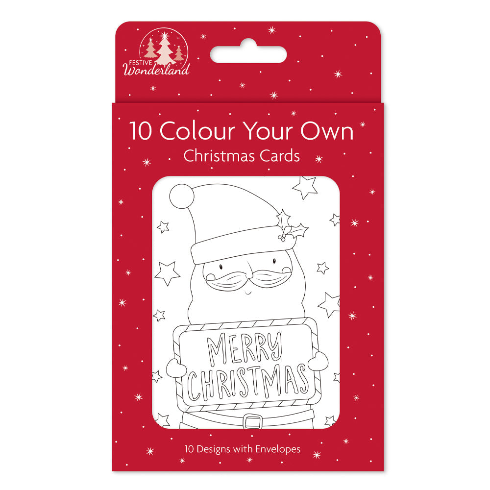 Christmas Colour Your Own Xmas Cards 10pk