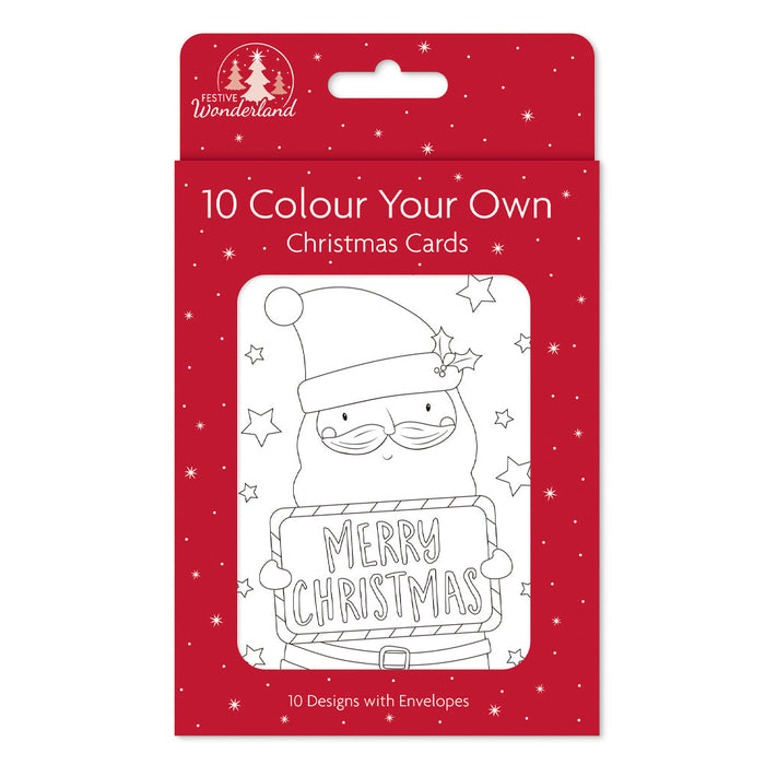 Christmas Colour Your Own Xmas Cards 10pk