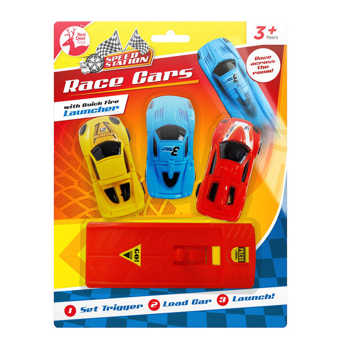 Speed Station Race Cars With Launcher 3pk