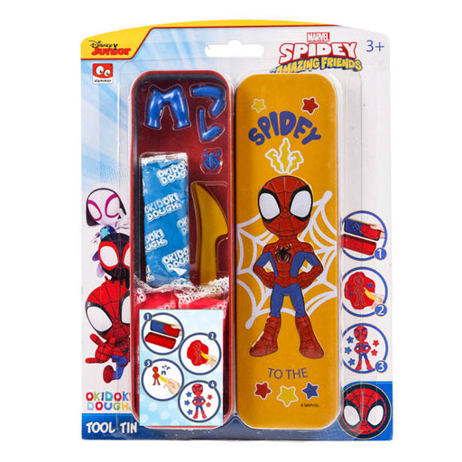 Marvel Spider-Man Spidey Okidoki Dough Tool Tin With Character Mould & Accessories