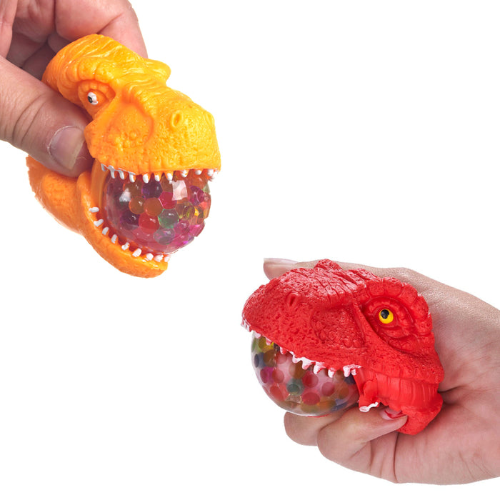 Squishy Dinosaur Head Squeeze Ball With Colour Beads