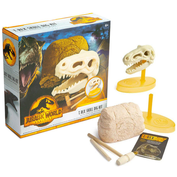 Jurassic World T-Rex Skull Dig Kit With Display Stand Playset