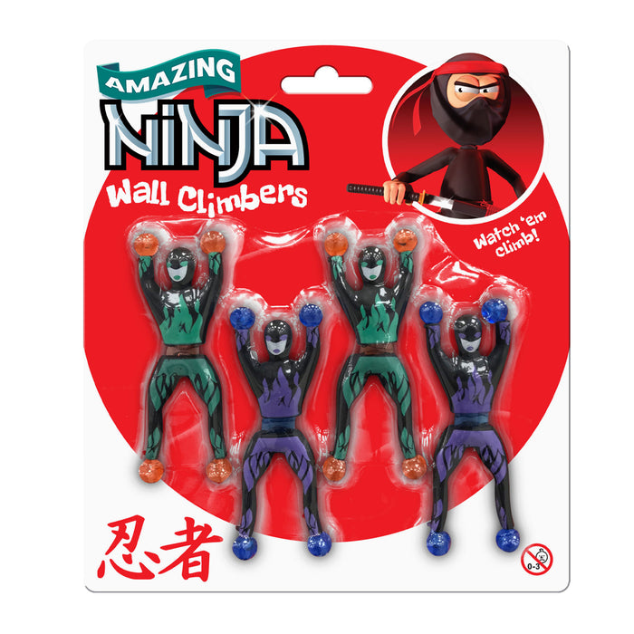 Ninja Wall Climbers Sticky Figure 4pk