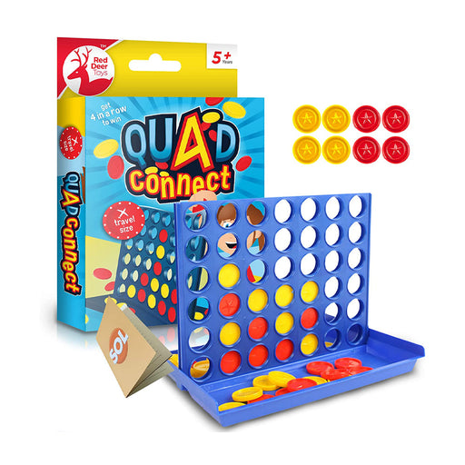 Quad Connect 4 In A Row Travel Size Game