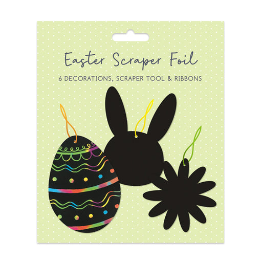 Easter Scraper Foil Art Decoration 6pk